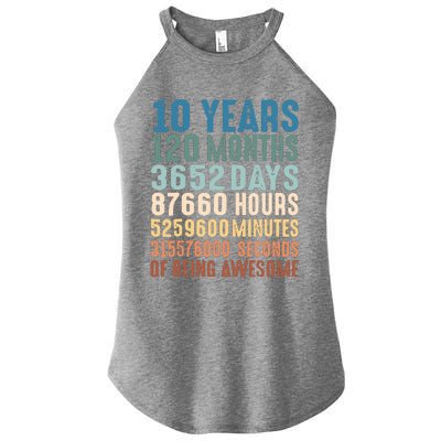 10 Years 120 Months 3652 Days 87660 Hours 5249600 Minutes 315576000 Seconds Of B Women's Perfect Tri Rocker Tank