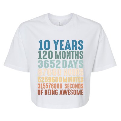 10 Years 120 Months 3652 Days 87660 Hours 5249600 Minutes 315576000 Seconds Of B Bella+Canvas Jersey Crop Tee