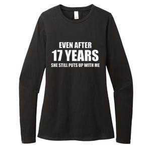 17 Year Anniversary Funny Relationship Gifts For Him Womens CVC Long Sleeve Shirt