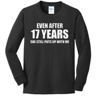 17 Year Anniversary Funny Relationship Gifts For Him Kids Long Sleeve Shirt