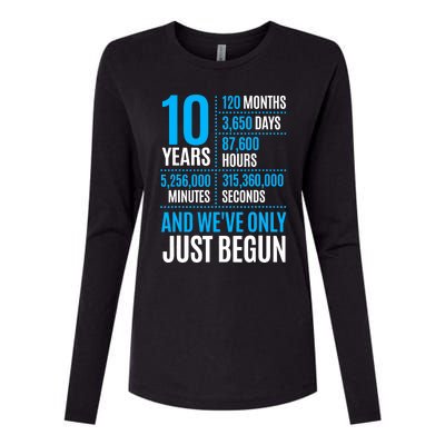 10 Year Anniversary Couple Her Or Him Wedding Gift Womens Cotton Relaxed Long Sleeve T-Shirt