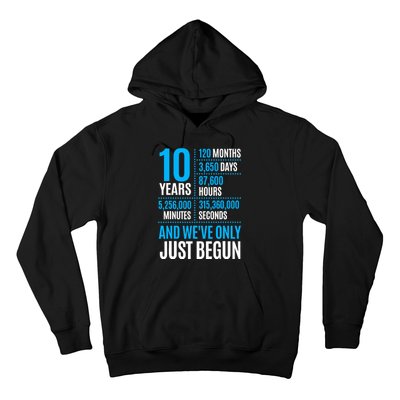 10 Year Anniversary Couple Her Or Him Wedding Gift Hoodie