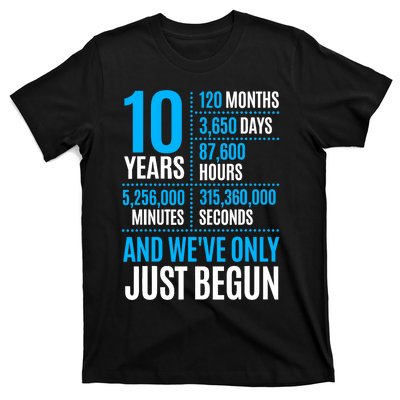 10 Year Anniversary Couple Her Or Him Wedding Gift T-Shirt