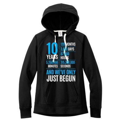 10 Year Anniversary Couple Her Or Him Wedding Gift Women's Fleece Hoodie