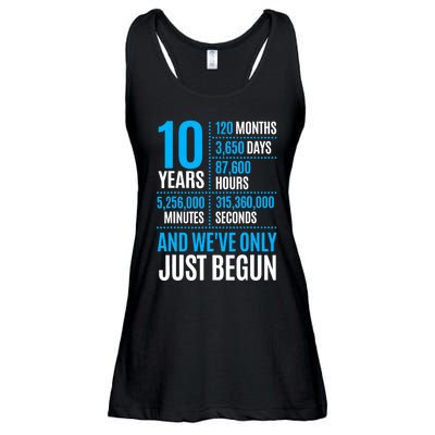 10 Year Anniversary Couple Her Or Him Wedding Gift Ladies Essential Flowy Tank