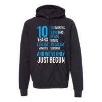 10 Year Anniversary Couple Her Or Him Wedding Gift Premium Hoodie