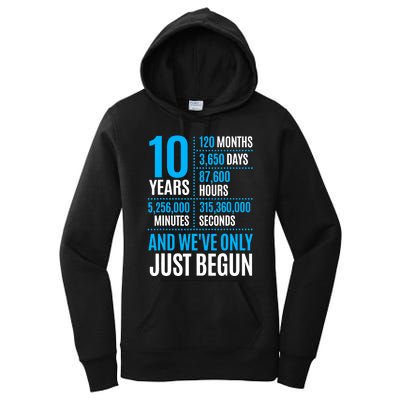 10 Year Anniversary Couple Her Or Him Wedding Gift Women's Pullover Hoodie