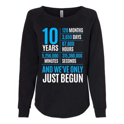 10 Year Anniversary Couple Her Or Him Wedding Gift Womens California Wash Sweatshirt