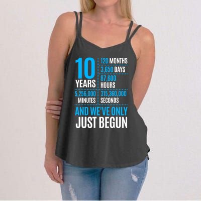 10 Year Anniversary Couple Her Or Him Wedding Gift Women's Strappy Tank