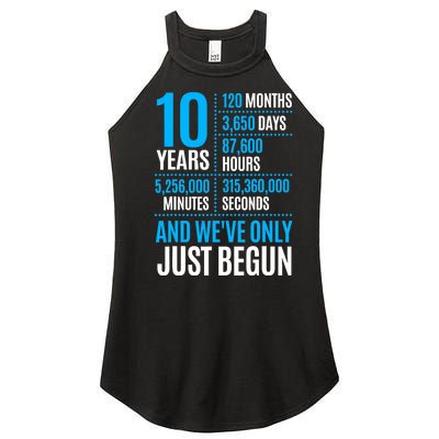 10 Year Anniversary Couple Her Or Him Wedding Gift Women’s Perfect Tri Rocker Tank