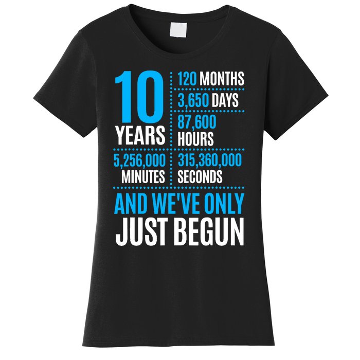 10 Year Anniversary Couple Her Or Him Wedding Gift Women's T-Shirt