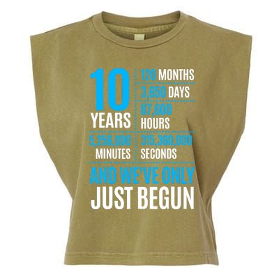 10 Year Anniversary Couple Her Or Him Wedding Gift Garment-Dyed Women's Muscle Tee