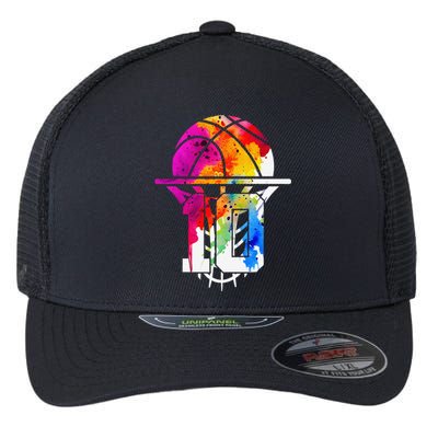 10 Years Basketball 10th Birthday Flexfit Unipanel Trucker Cap