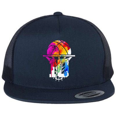 10 Years Basketball 10th Birthday Flat Bill Trucker Hat