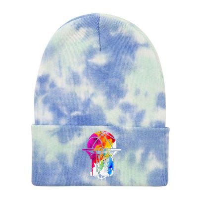 10 Years Basketball 10th Birthday Tie Dye 12in Knit Beanie