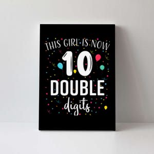 10 Years Birthday 10yr Double Digits 10th Birthday Cute Canvas