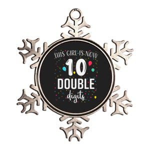 10 Years Birthday 10yr Double Digits 10th Birthday Cute Metallic Star Ornament