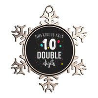 10 Years Birthday 10yr Double Digits 10th Birthday Cute Metallic Star Ornament