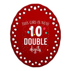 10 Years Birthday 10yr Double Digits 10th Birthday Cute Ceramic Oval Ornament