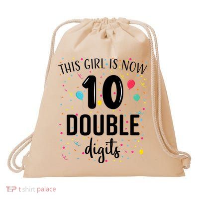 10 Years Birthday 10yr Boy Girl Double Digits 10th Birthday Drawstring Bag