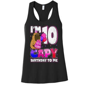 10 Years Capy Birthday To Me 10th Birthday Capybara Women's Racerback Tank