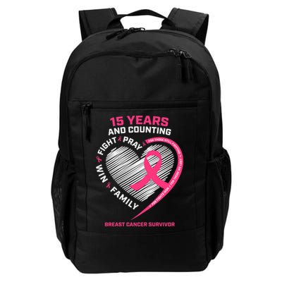 15 Years Cancer Free Gifts 15 Year Breast Cancer Survivor Backpack