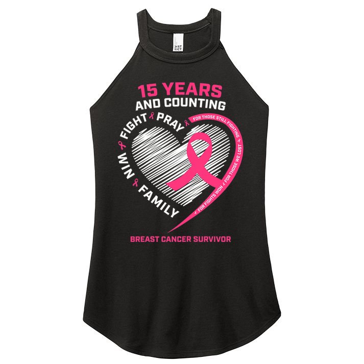 15 Years Cancer Free Gifts 15 Year Breast Cancer Survivor Women's Perfect Tri Rocker Tank