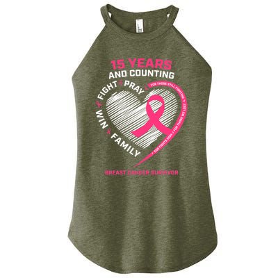 15 Years Cancer Free Gifts 15 Year Breast Cancer Survivor Women’s Perfect Tri Rocker Tank