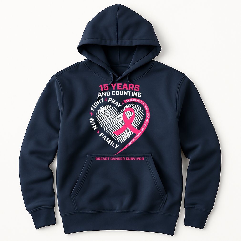 15 Years Cancer Free Gifts 15 Year Breast Cancer Survivor Hoodie