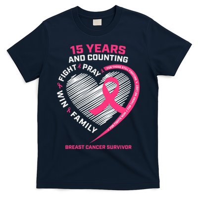 15 Years Cancer Free Gifts 15 Year Breast Cancer Survivor T-Shirt