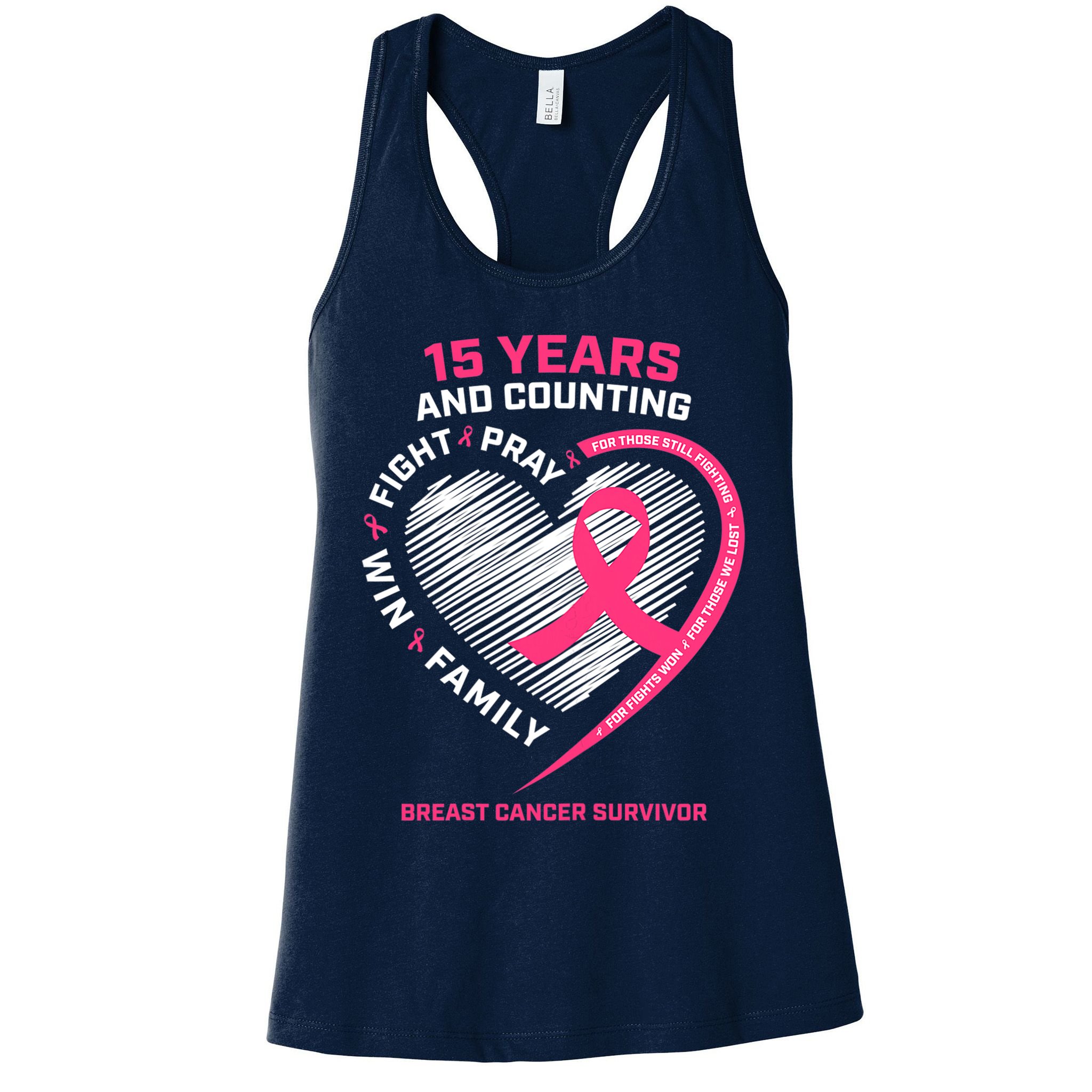 15 Years Cancer Free Gifts 15 Year Breast Cancer Survivor Womens Tank Top
