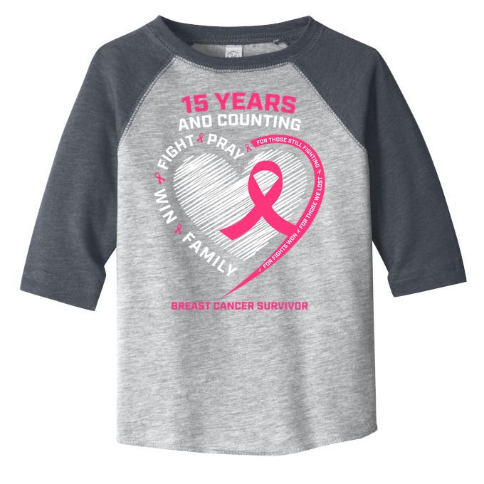 15 Years Cancer Free Gifts 15 Year Breast Cancer Survivor Toddler Fine Jersey T-Shirt
