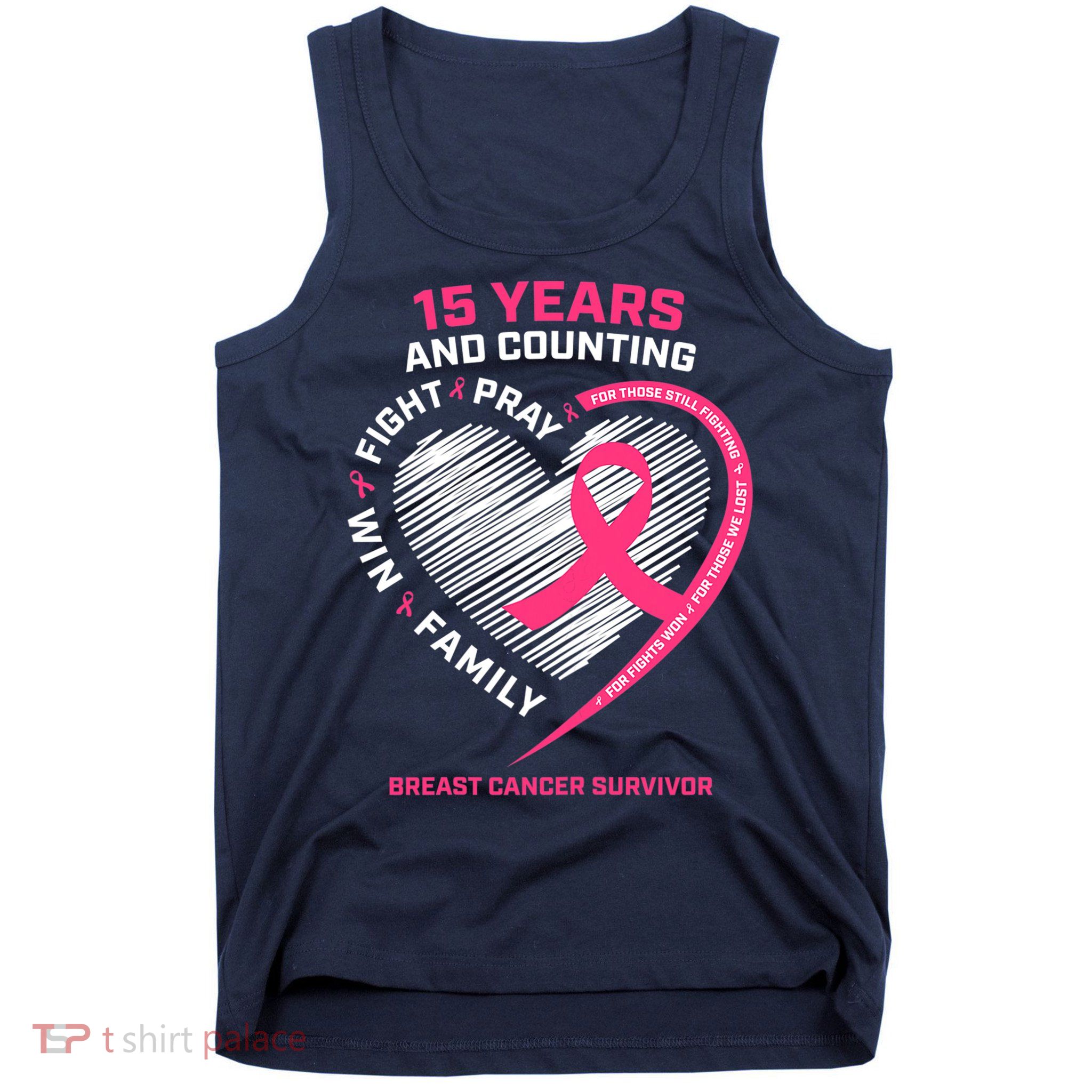 15 Years Cancer Free Gifts 15 Year Breast Cancer Survivor Tank Top