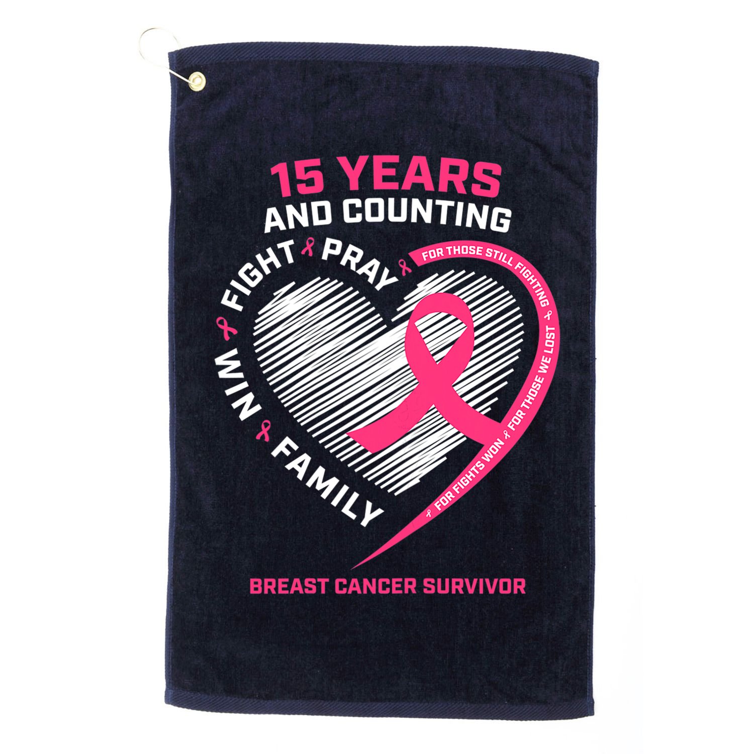 15 Years Cancer Free Gifts 15 Year Breast Cancer Survivor Golf Towel
