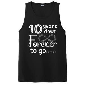 10 Years Down Forever To Go Cute 10th Wedding Anniversary PosiCharge Competitor Tank