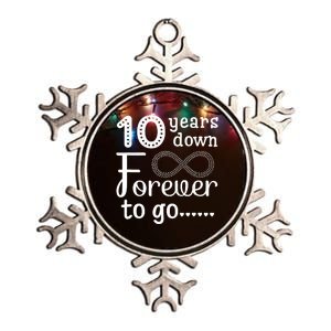 10 Years Down Forever To Go Cute 10th Wedding Anniversary Metallic Star Ornament