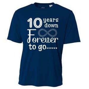 10 Years Down Forever To Go Cute 10th Wedding Anniversary Cooling Performance Crew T-Shirt