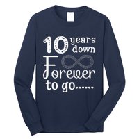 10 Years Down Forever To Go Cute 10th Wedding Anniversary Long Sleeve Shirt