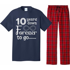 10 Years Down Forever To Go Cute 10th Wedding Anniversary Pajama Set