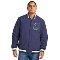 10 Years Down Forever To Go Cute 10th Wedding Anniversary Insulated Varsity Jacket