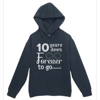 10 Years Down Forever To Go Cute 10th Wedding Anniversary Urban Pullover Hoodie