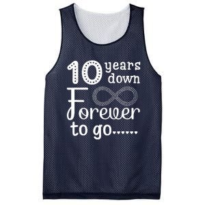 10 Years Down Forever To Go Cute 10th Wedding Anniversary Mesh Reversible Basketball Jersey Tank