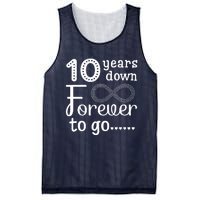 10 Years Down Forever To Go Cute 10th Wedding Anniversary Mesh Reversible Basketball Jersey Tank