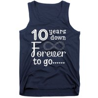 10 Years Down Forever To Go Cute 10th Wedding Anniversary Tank Top