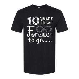 10 Years Down Forever To Go Cute 10th Wedding Anniversary Softstyle CVC T-Shirt