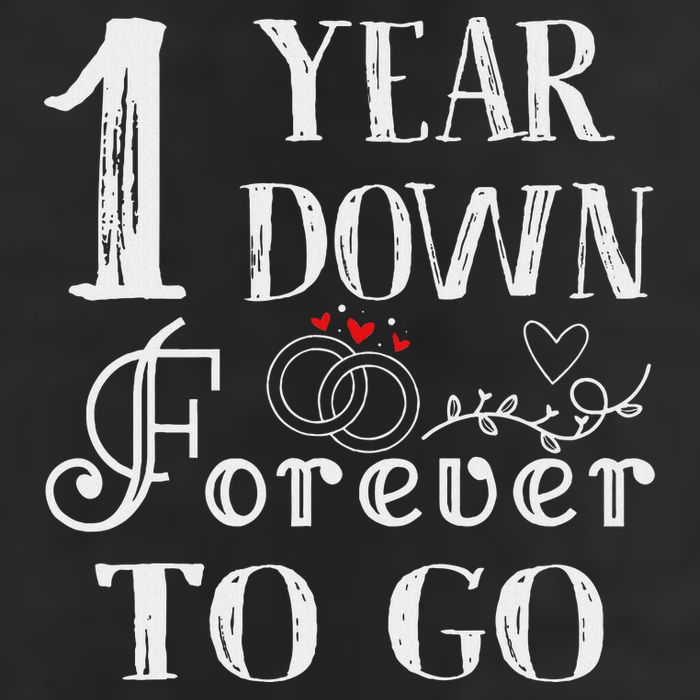 1 Year Down Forever To Go Couple 1st Wedding Anniversary Adult Drive Performance Visor