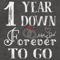 1 Year Down Forever To Go Couple 1st Wedding Anniversary Vector Backpack