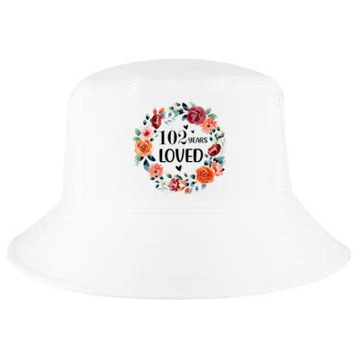 102 Years Loved Mom Grandma 102 Years Old Birthday Cool Comfort Performance Bucket Hat