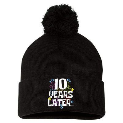 10 Years Later Ten 10 Year Old Birthday Pom Pom 12in Knit Beanie