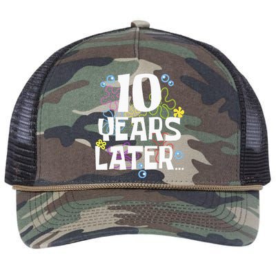 10 Years Later Ten 10 Year Old Birthday Retro Rope Trucker Hat Cap